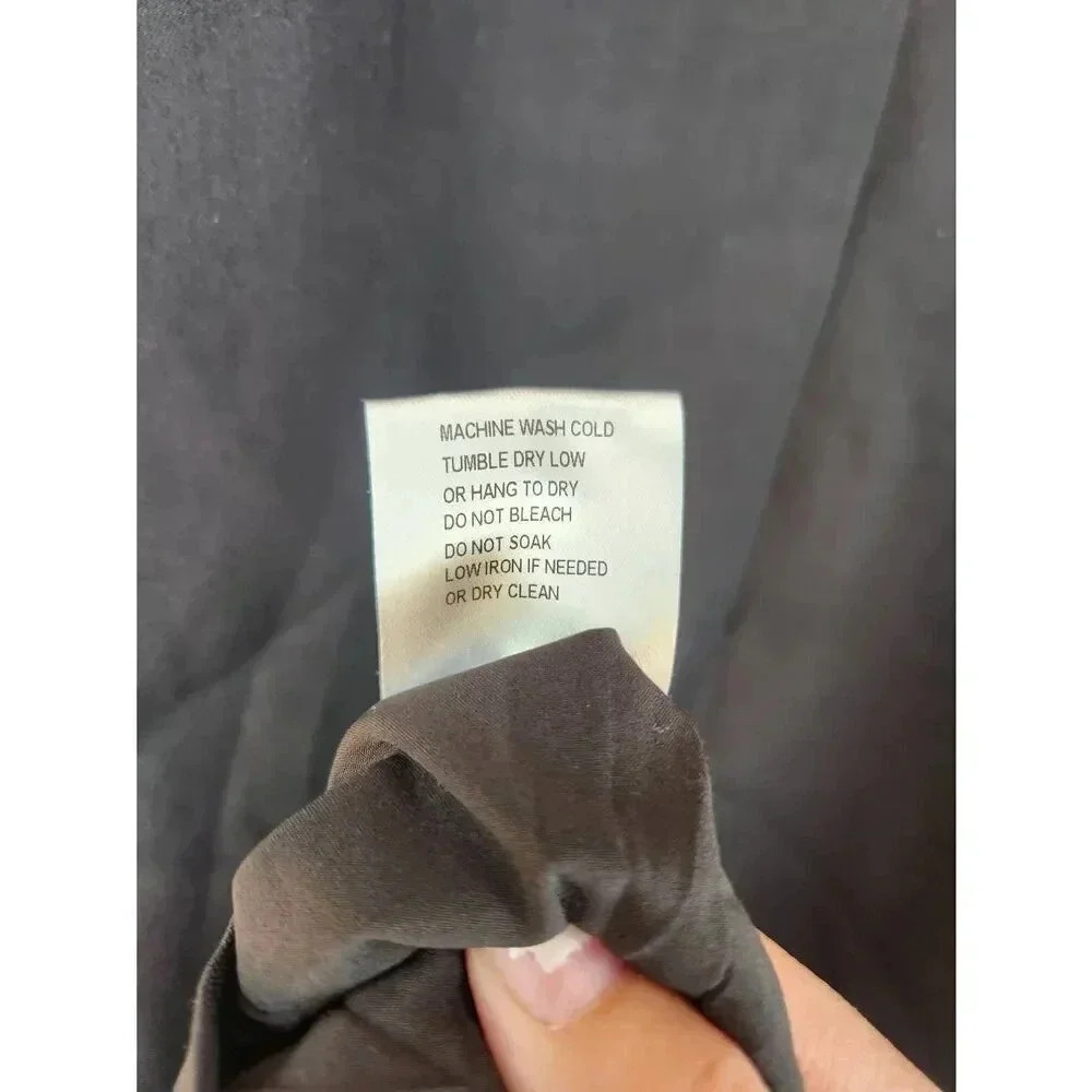 Ivy City Black Knee Length Dress Puff Long Sleeve Sheer Size Small. - Picture 6 of 8